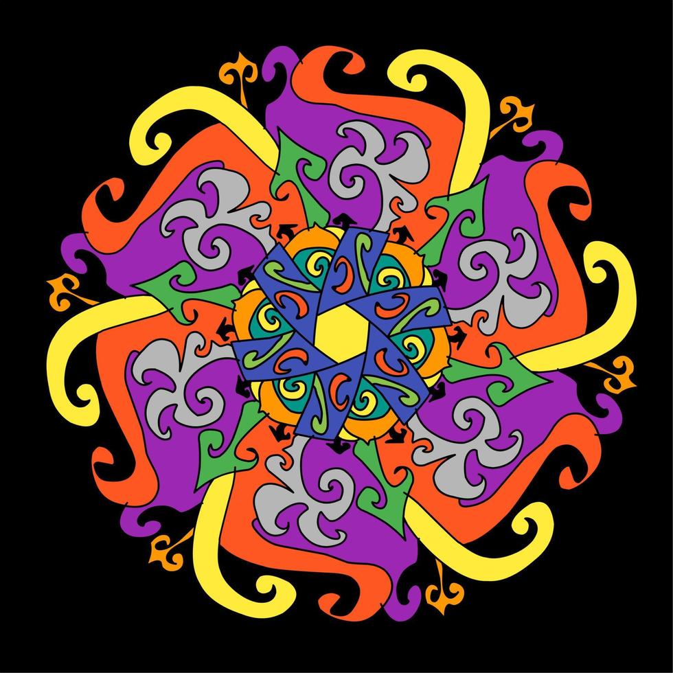 una ilustración de coloridos adornos florales. adecuado para la decoración vector