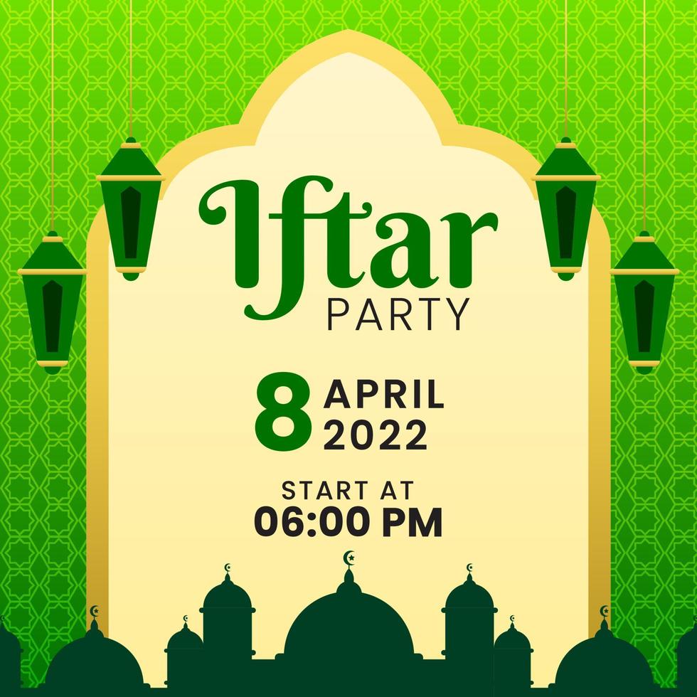 Flat Iftar Party Design Template vector