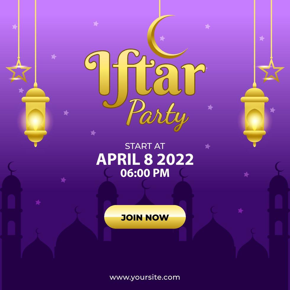 Iftar Party Design Template vector