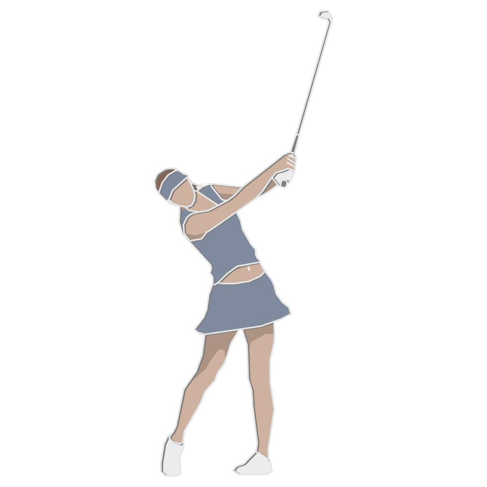 jugadora de golf femenina. vector