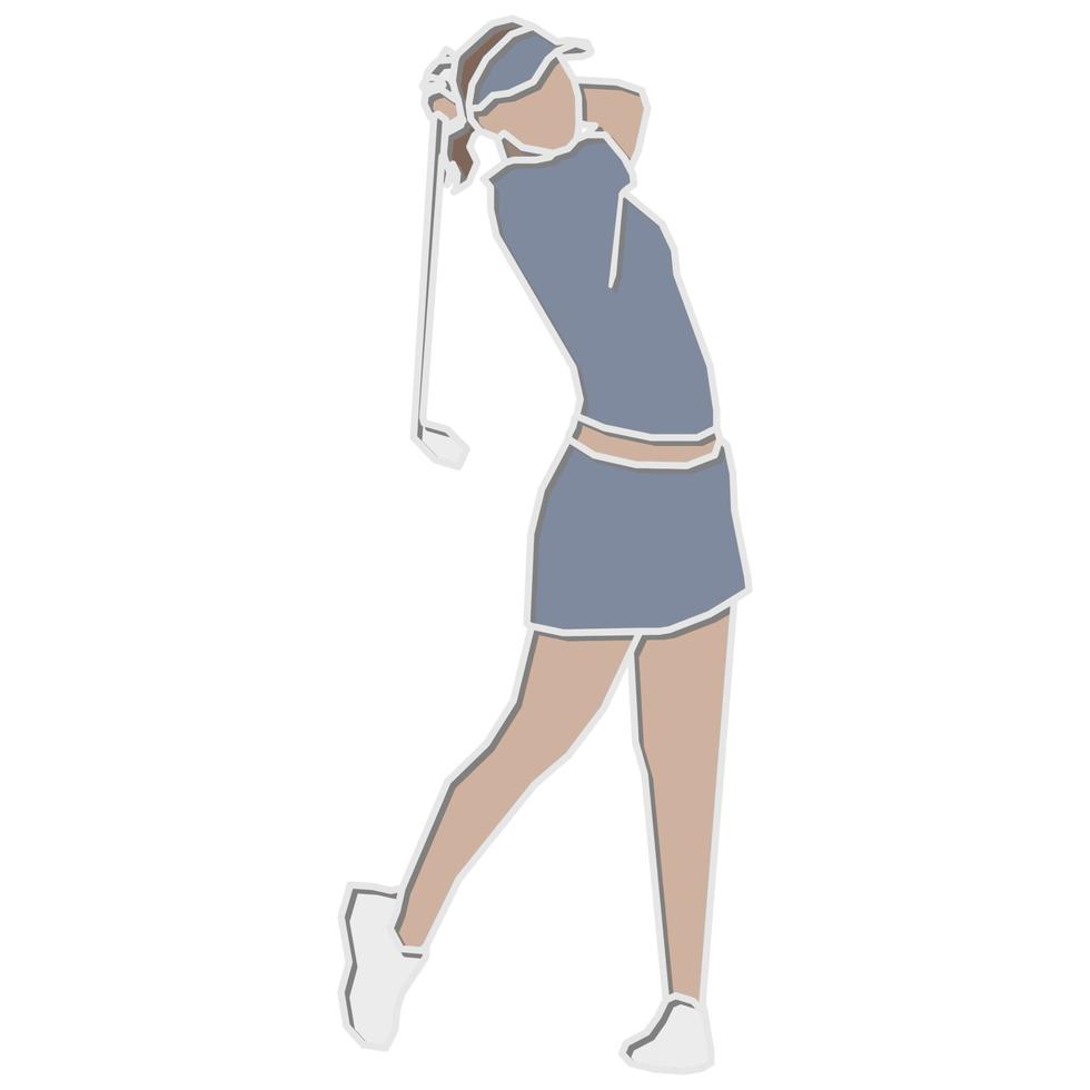 jugadora de golf femenina. vector