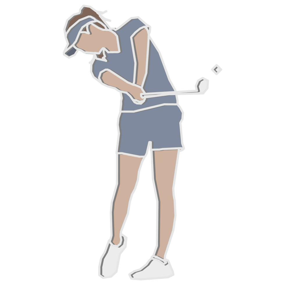 jugadora de golf femenina. vector