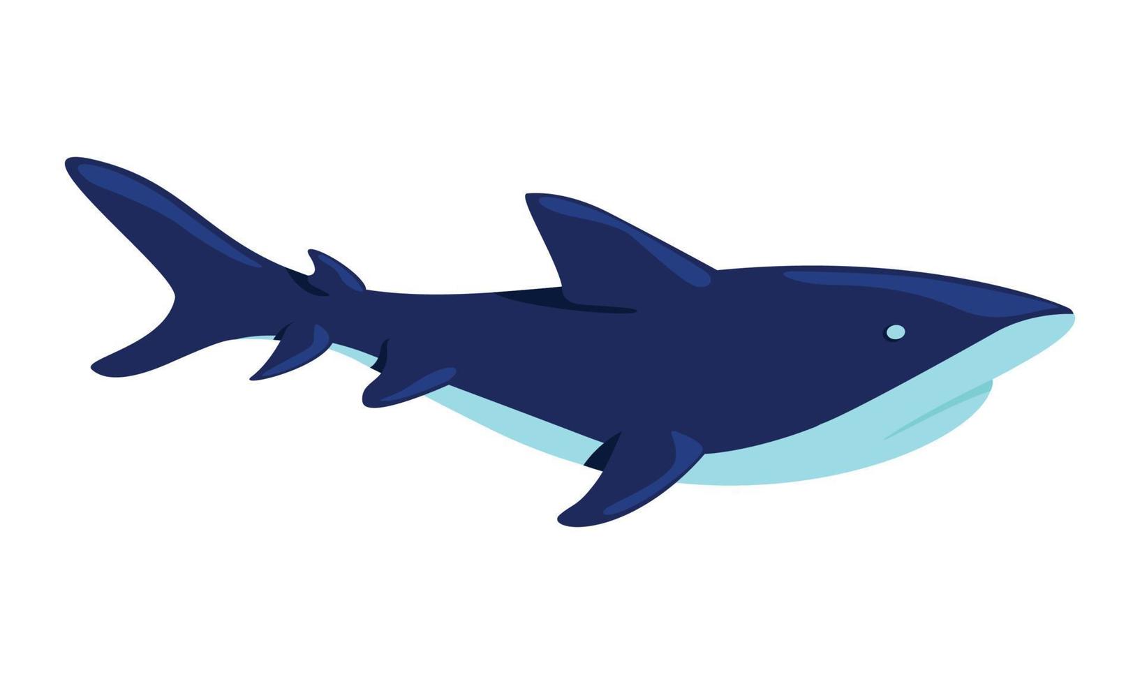 carácter vectorial de color semiplano de tiburón vector