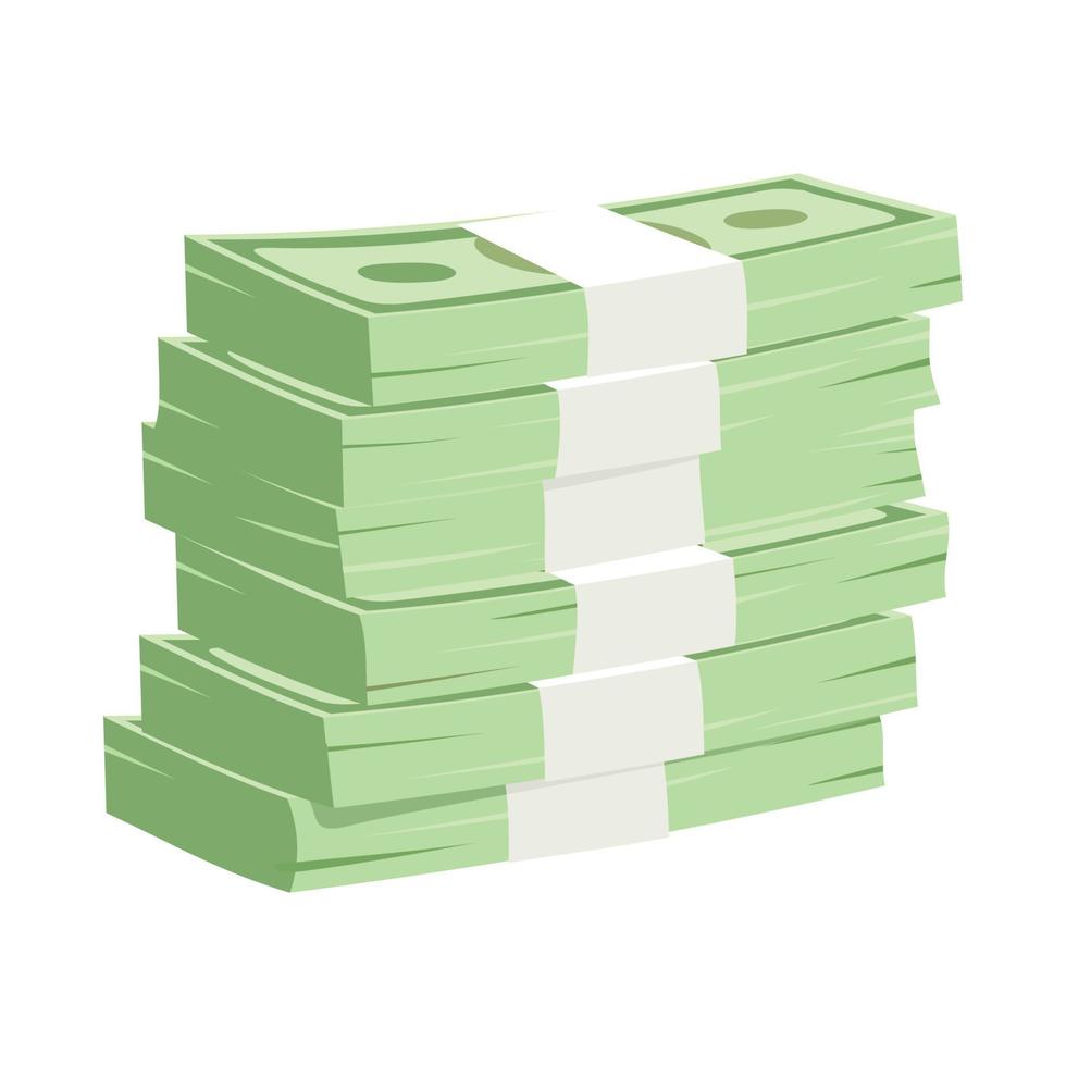 Bundle of money semi flat color vector object