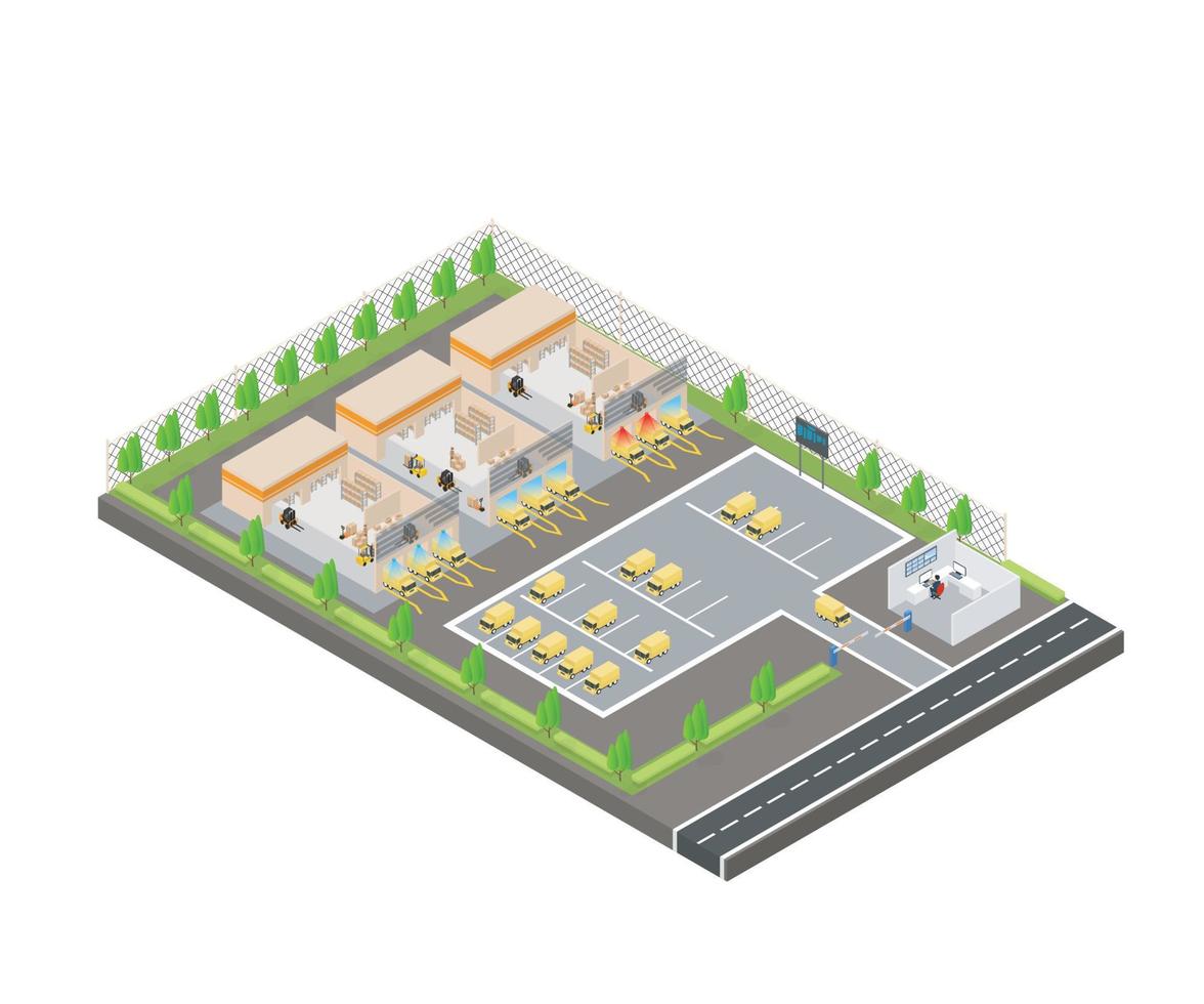 An illustration of smart parking space vector