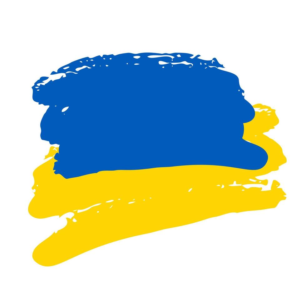 cuadro de cotización de forma de pincel abstracto de bandera de ucrania. apoye el signo de ucrania. pegatina con los colores de la bandera ucraniana. concepto de guerra en ucrania. ilustración vectorial para su texto vector