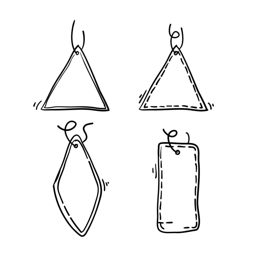 doodle price tag with handdrawn cartoon style vector