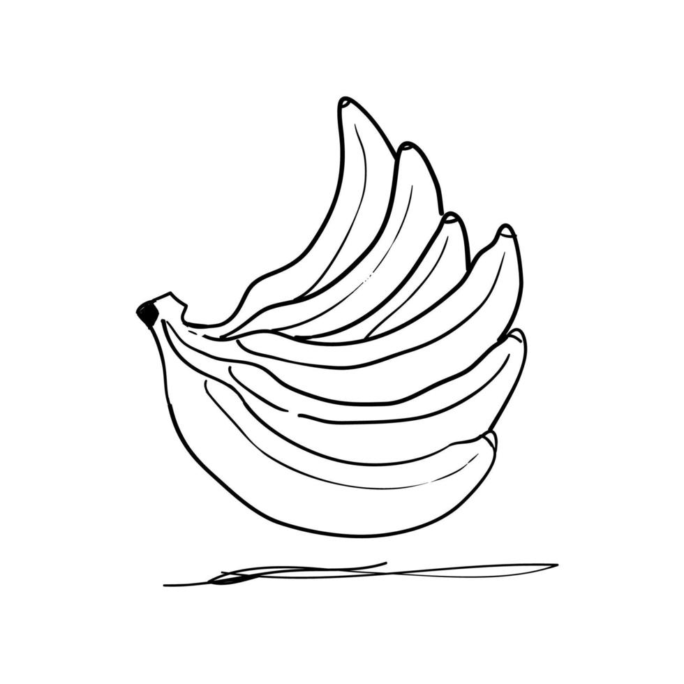 doodle plátano ilustración estilo dibujado a mano vector