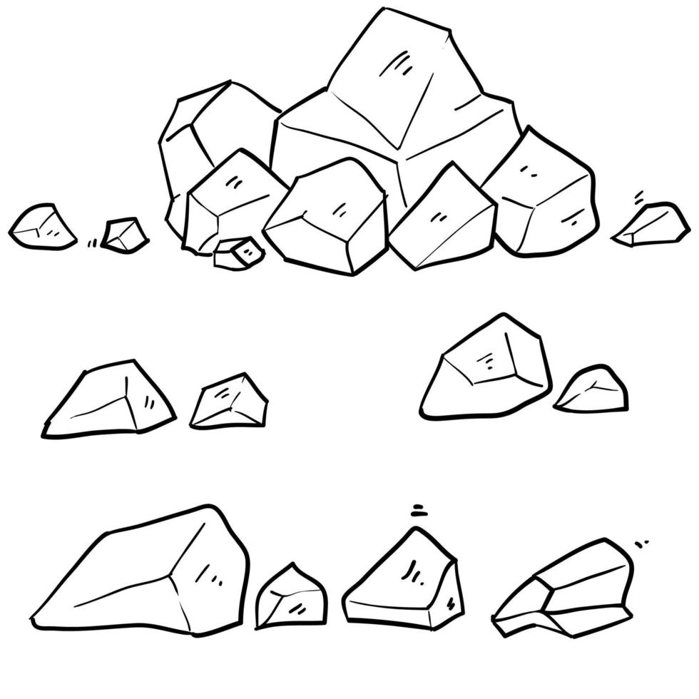 garabato, piedra, ilustración, vector, aislado, blanco, plano de fondo vector