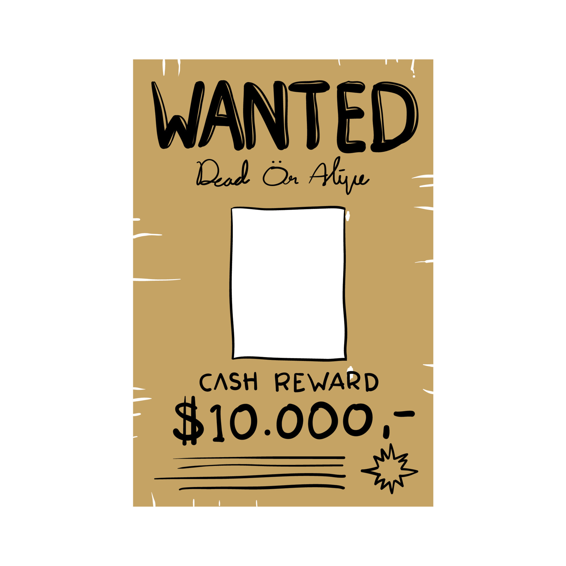 wanted poster illustration vector doodle handdrawn style 6940748 Vector