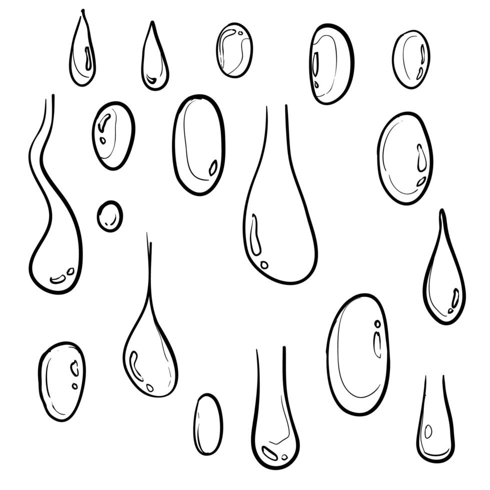 ilustración de gota de agua limpia doodle estilo dibujado a mano vector