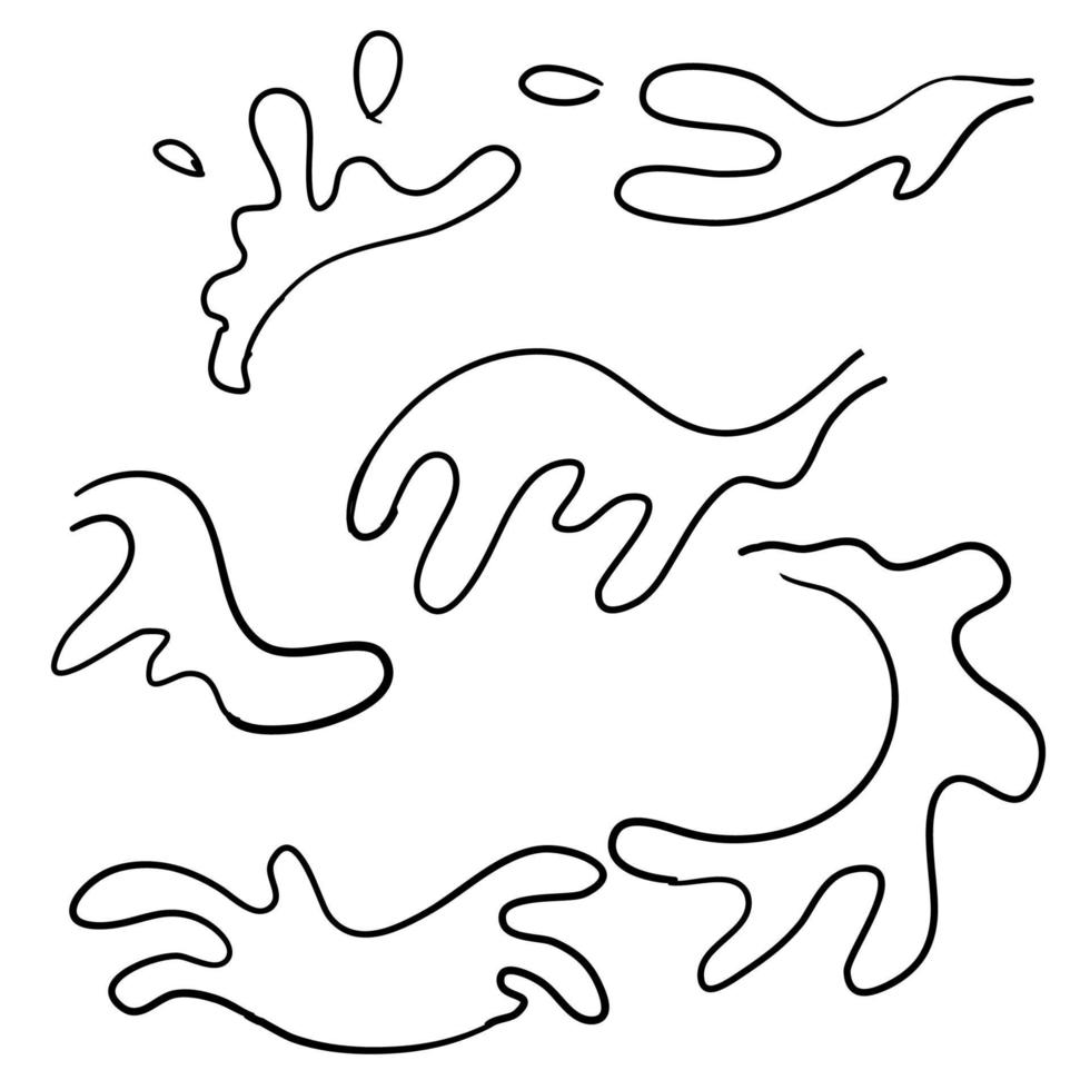 water liquid splash illustration handdrawn doodle cartoon style vector