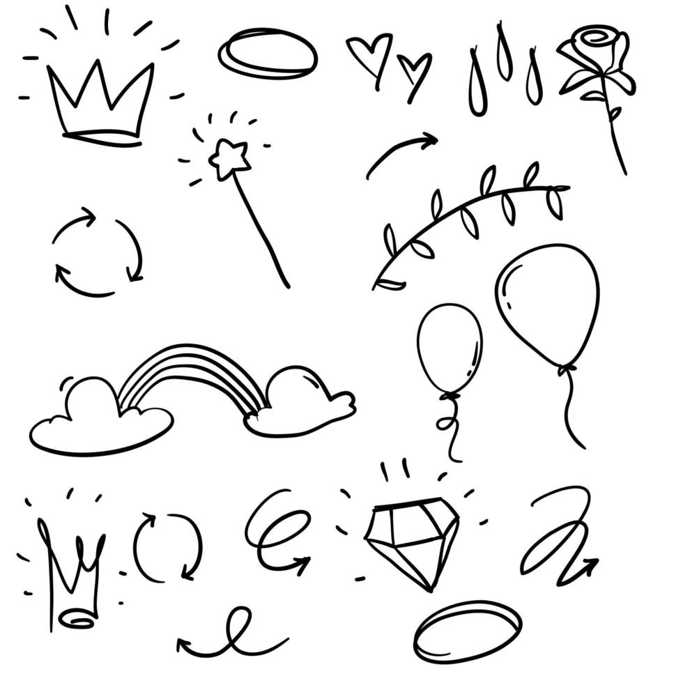 simple handdrawn infographic element collection for your text or design vector