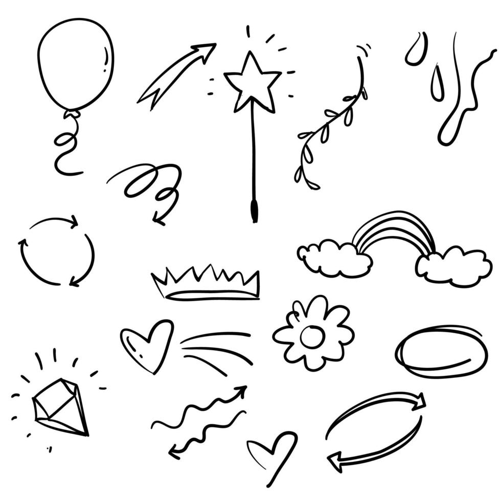 simple handdrawn infographic element collection for your text or design vector