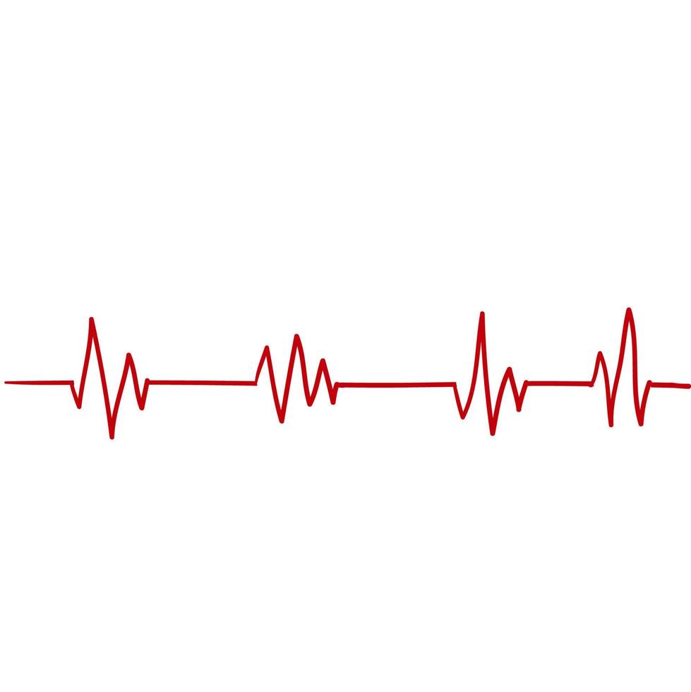 línea de latidos del corazón trazo de pulso símbolo de electrocardiograma y cardio. ilustración de doodle dibujado a mano de concepto médico y saludable vector