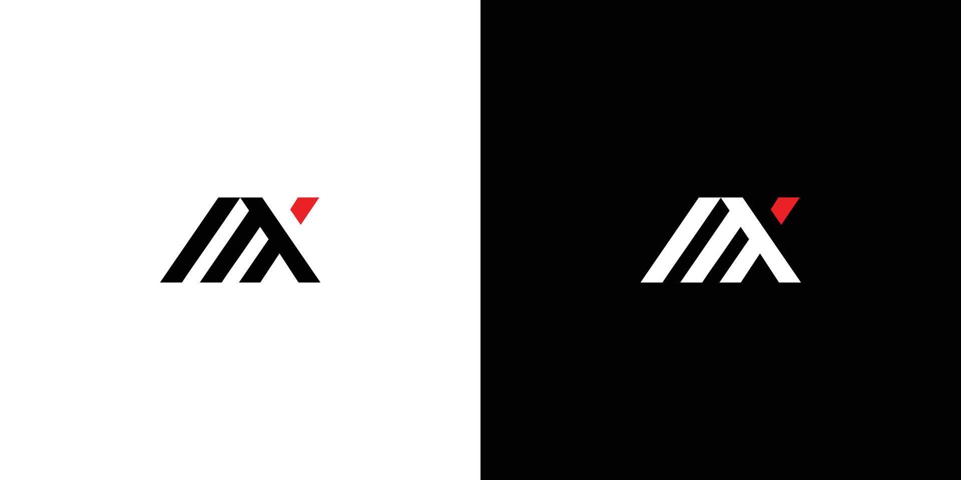 diseño moderno y audaz del logotipo de las iniciales mx de la letra 2 vector