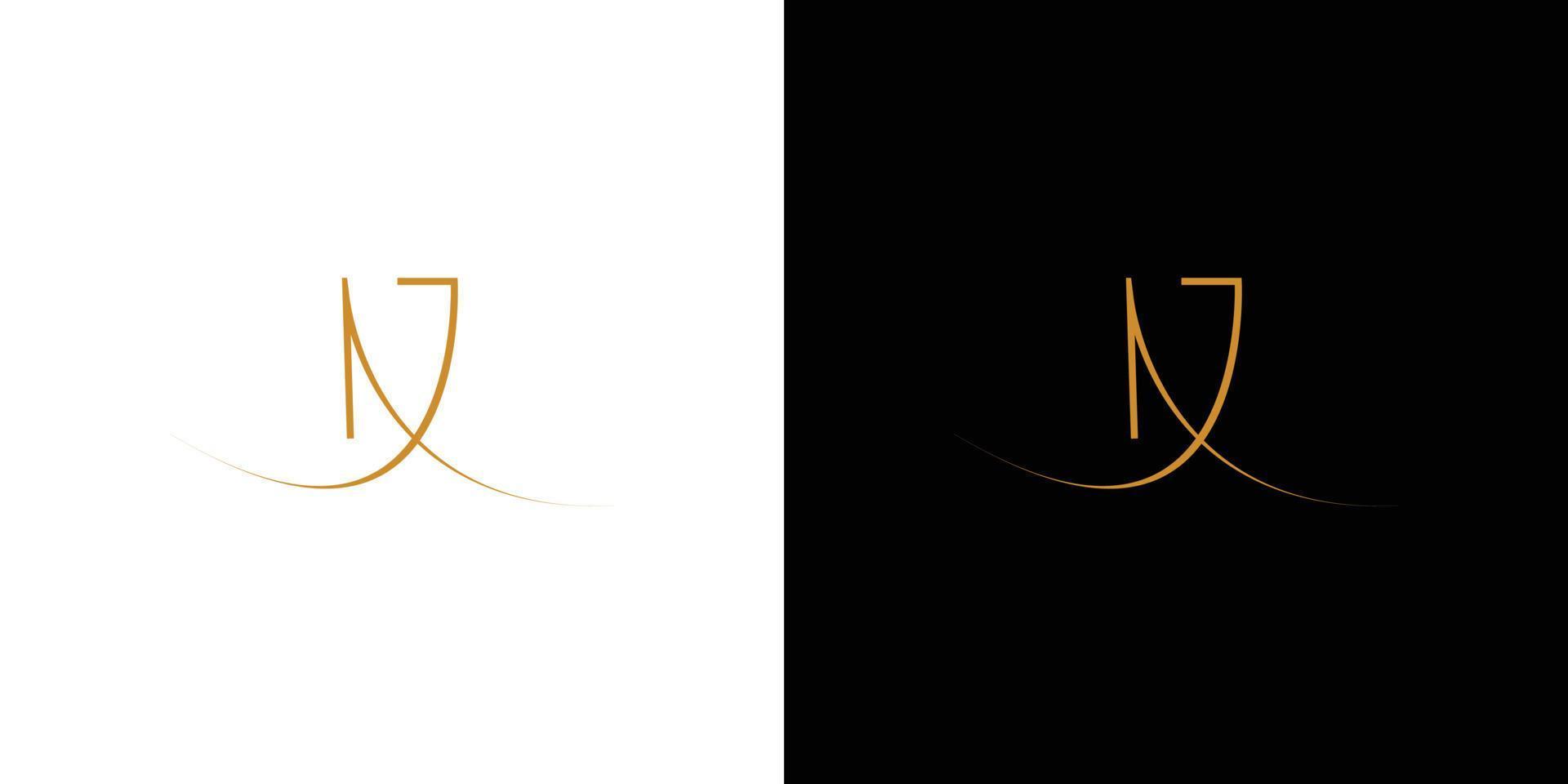 modern and luxury  letter NJ initials logo design vector