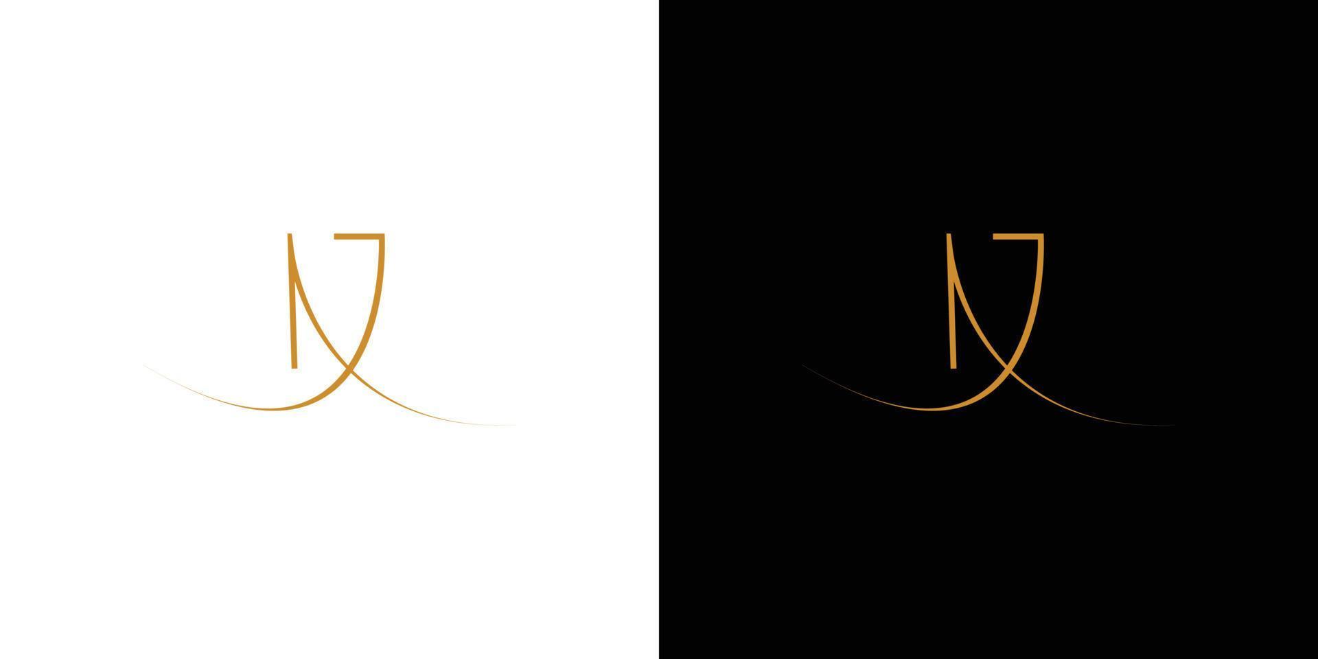 modern and luxury  letter NJ initials logo design vector