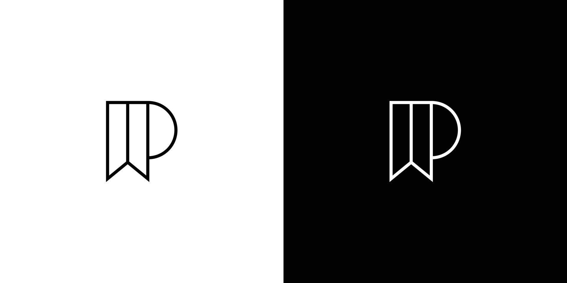 diseño de logotipo de iniciales de letra wp moderno y único vector
