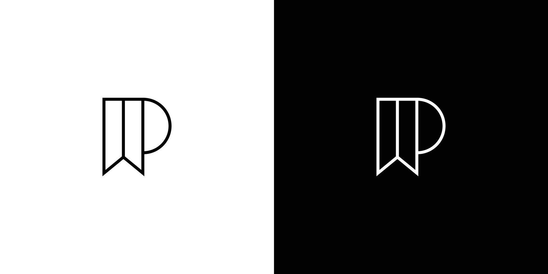 Modern and unique letter WP initials logo design vector