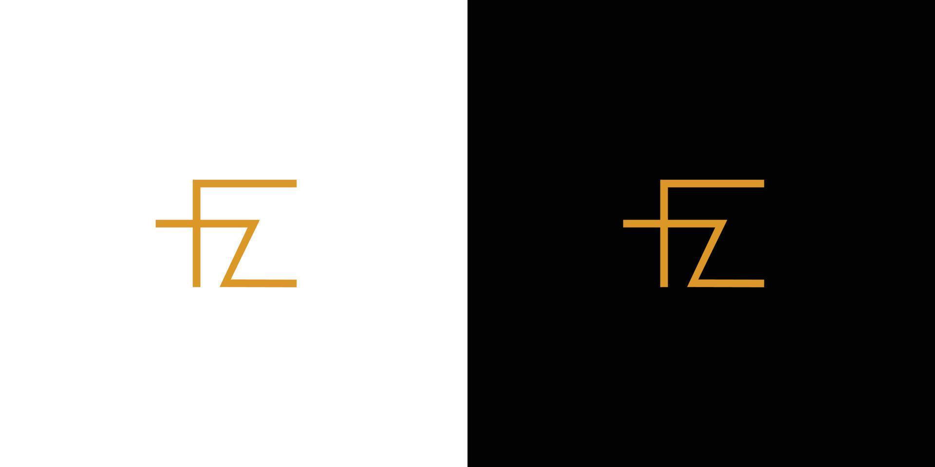 diseño moderno y sofisticado del logotipo de las iniciales de la letra fz vector