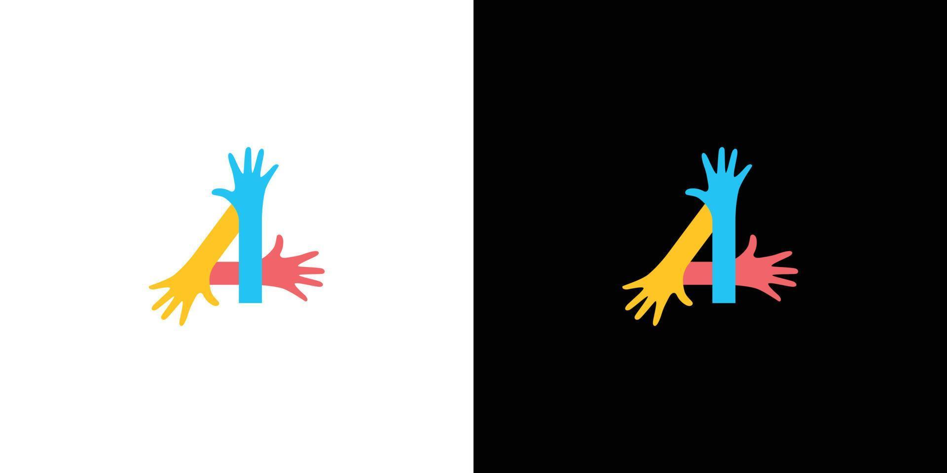 diseño de logotipo colorido único y moderno de la humanidad vector