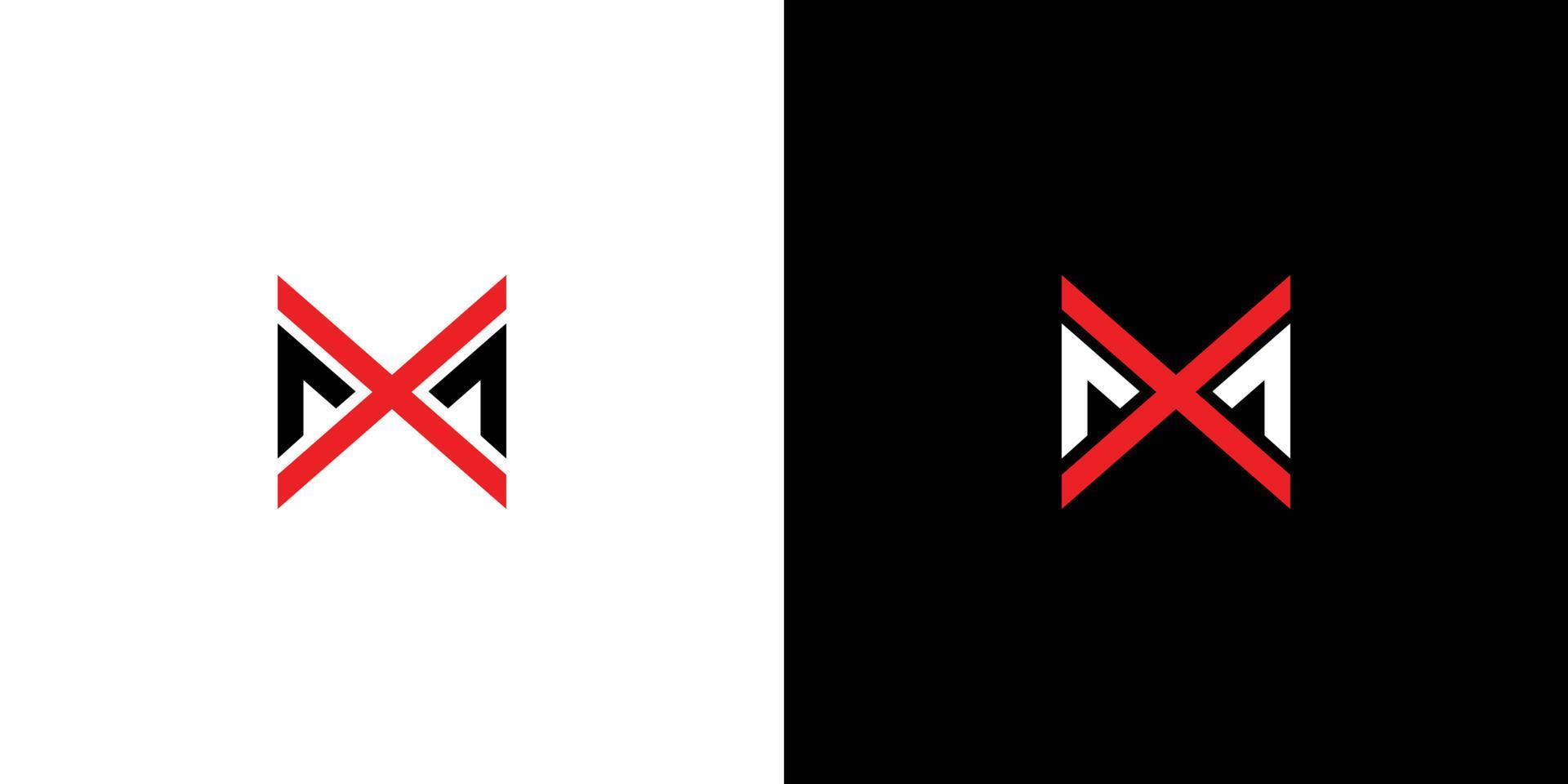 diseño único y moderno del logotipo de las iniciales de la letra mx vector