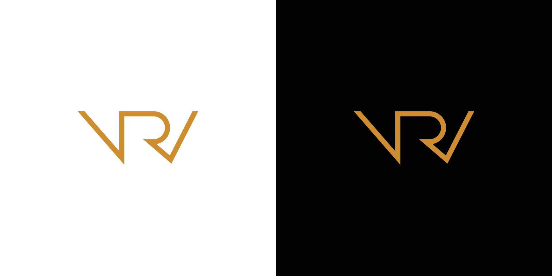Unique and Modern letter WR initials logo design vector