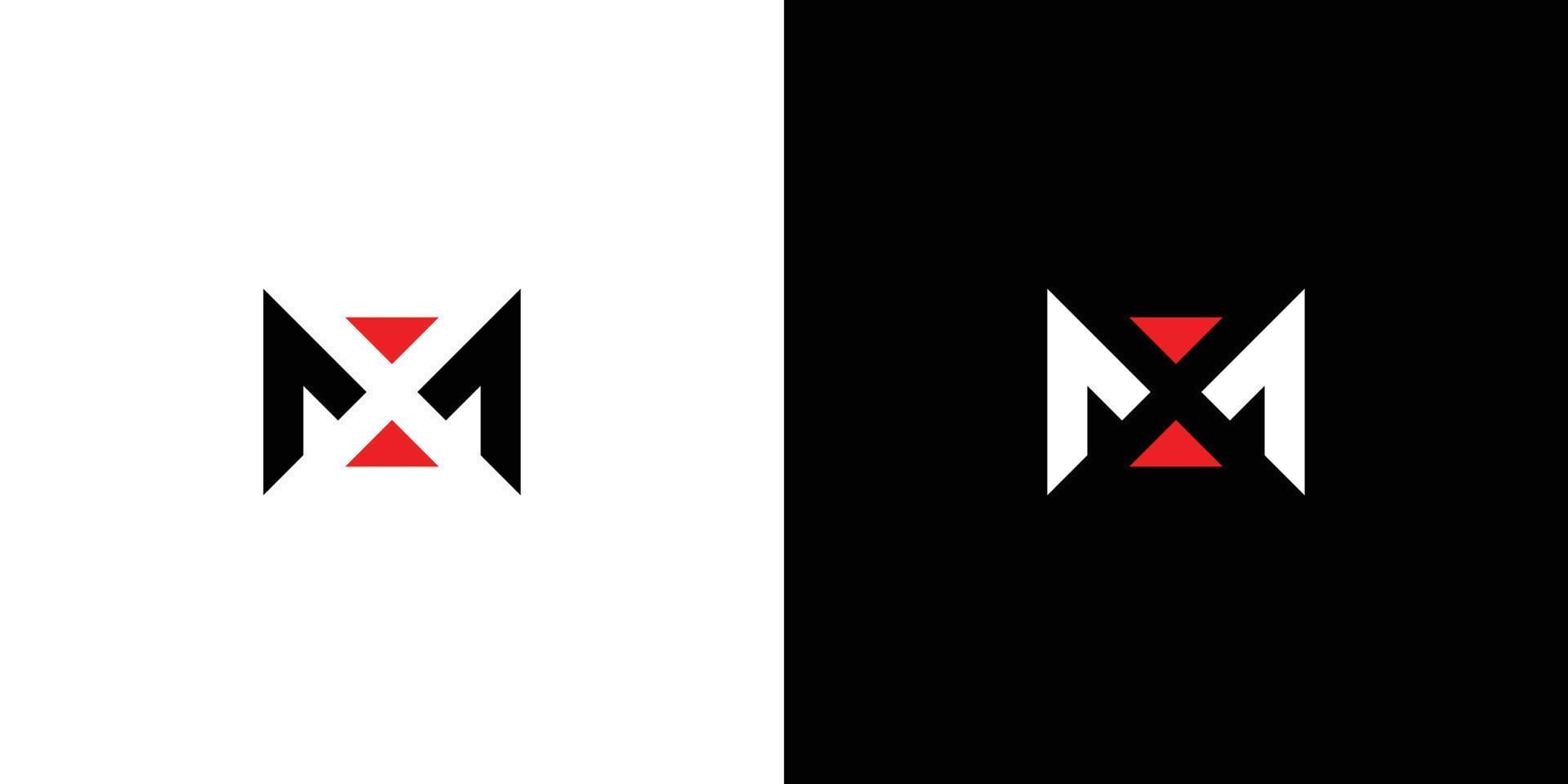 diseño moderno y único del logotipo de las iniciales de la letra mx vector