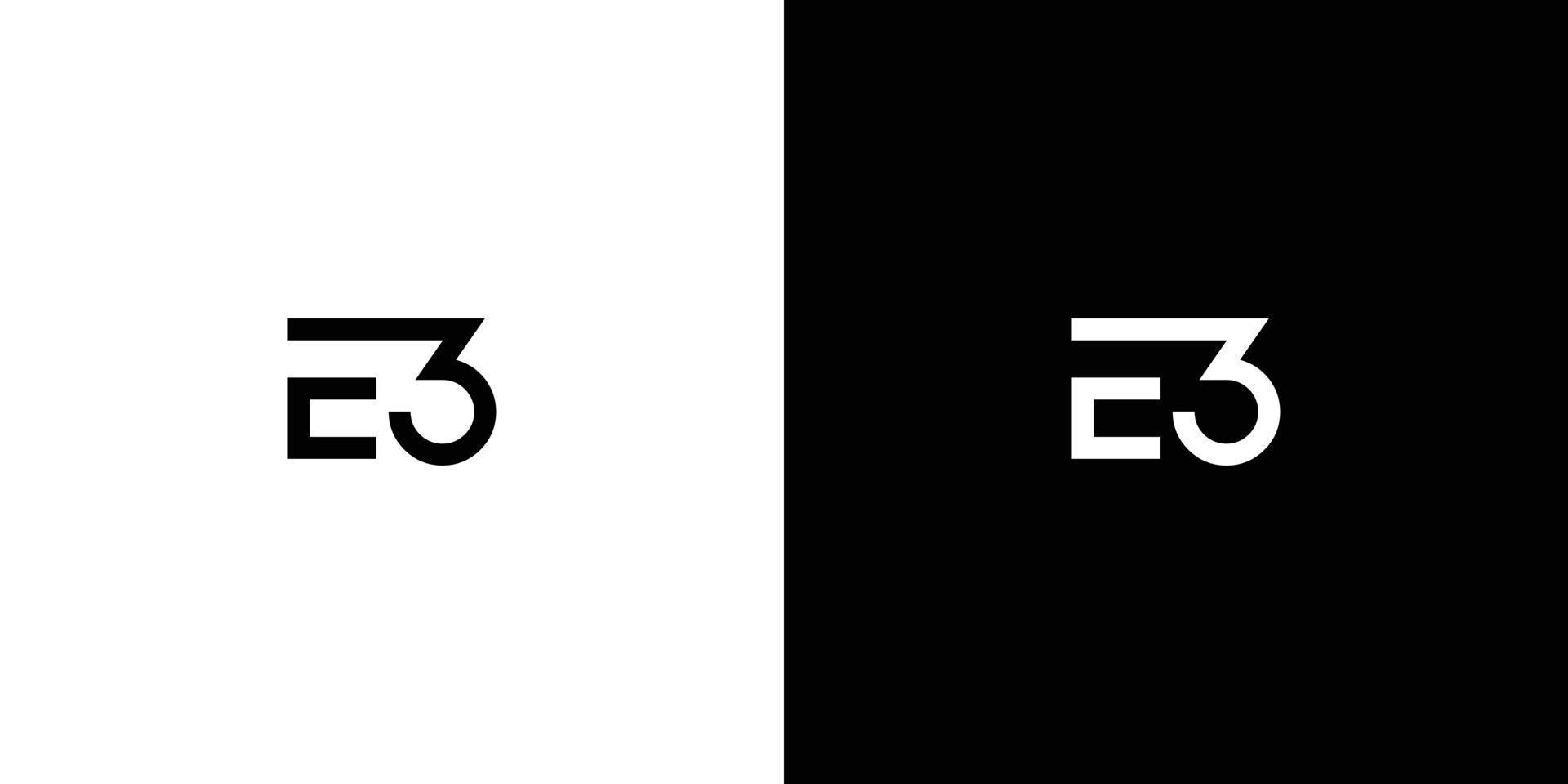 Unique and modern E3 logo design vector