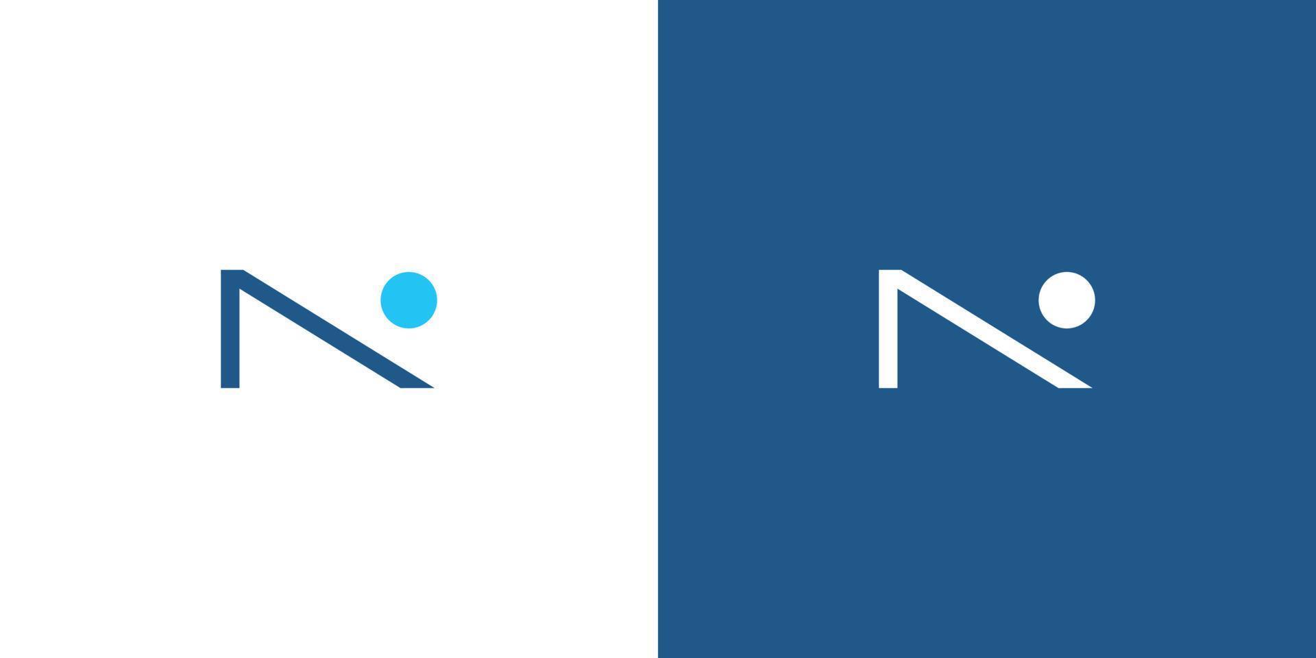 diseño único y moderno del logotipo de las iniciales de la letra n vector