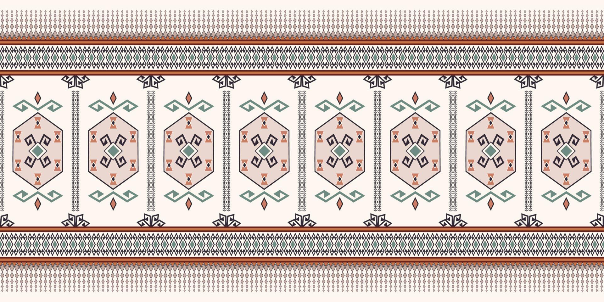 Ethnic brown color aztec persian border geometric shape seamless pattern background. Use for fabric, textile, interior decoration elements, upholstery, wrapping. vector