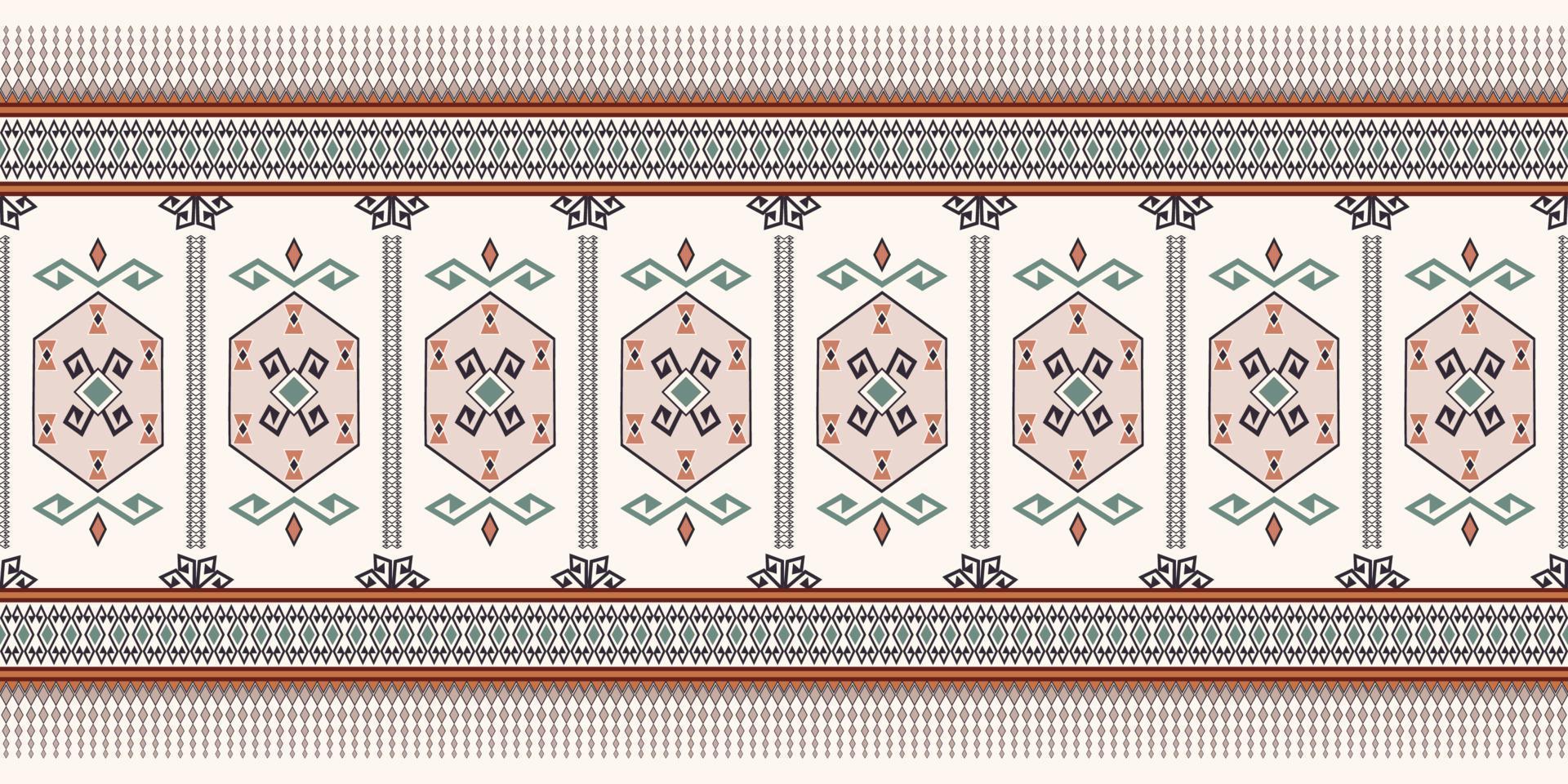 Ethnic brown color aztec persian border geometric shape seamless pattern background. Use for fabric, textile, interior decoration elements, upholstery, wrapping. vector