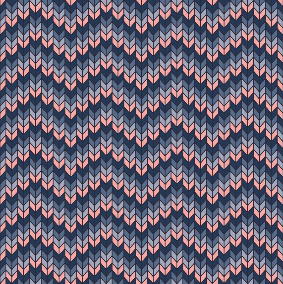 Small knit herringbone in chevron zig zag seamless pattern background. Ethnic modern blue-pink color design. Use for fabric, textile, interior decoration elements, upholstery. vector