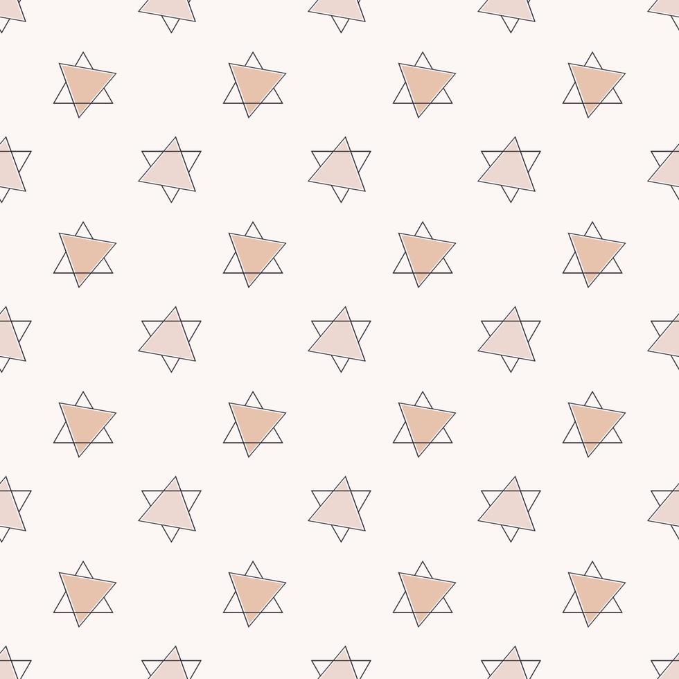 Small triangle overlapping seamless pattern modern brown cream color background. Use for cover, fabric, textile, interior decoration elements, upholstery, wrapping. vector