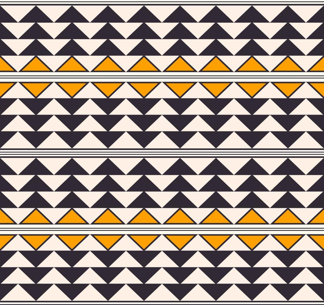 Abstract simple geometric triangle shape seamless pattern background. Ethnic tribal black-yellow color design. Use for fabric, textile, interior decoration elements, upholstery, wrapping. vector