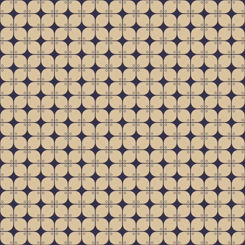 Simple Indonesian batik Kawung geometric shape seamless pattern contemporary color background. Use for fabric, textile, interior decoration elements, wrapping. vector