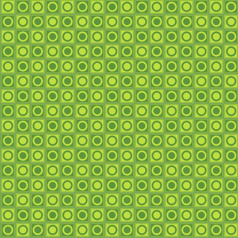 Geometric small circle in square grid checkered vintage green color seamless pattern background. Use for cover, fabric, textile, interior decoration elements, upholstery, wrapping. vector