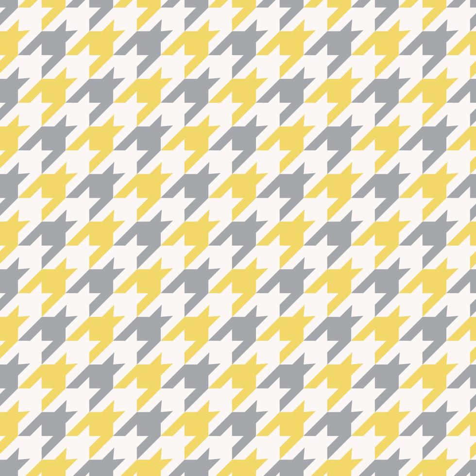 Houndstooth traditional seamless pattern random yellow grey color background. Use for fabric, textile, interior decoration elements, wrapping. vector