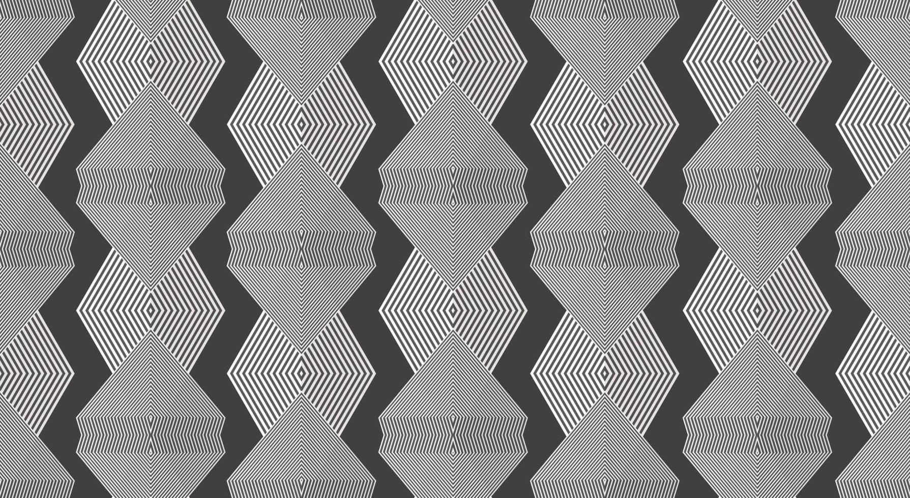 rombo geométrico abstracto forma de diseño de línea pequeña patrón sin costuras. fondo de concepto de moda monocromo blanco y negro interior de arquitectura minimalista para banner, presentación, plantilla. vector