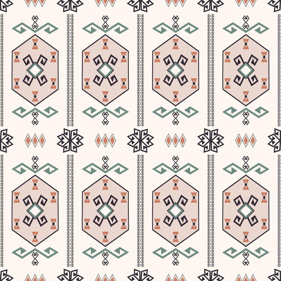 Native aztec geometric hexagon shape seamless pattern background. Ethnic Morocco beige color design. Use for fabric, textile, interior decoration elements, upholstery, wrapping. vector