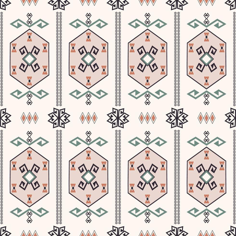 Native aztec geometric hexagon shape seamless pattern background. Ethnic Morocco beige color design. Use for fabric, textile, interior decoration elements, upholstery, wrapping. vector