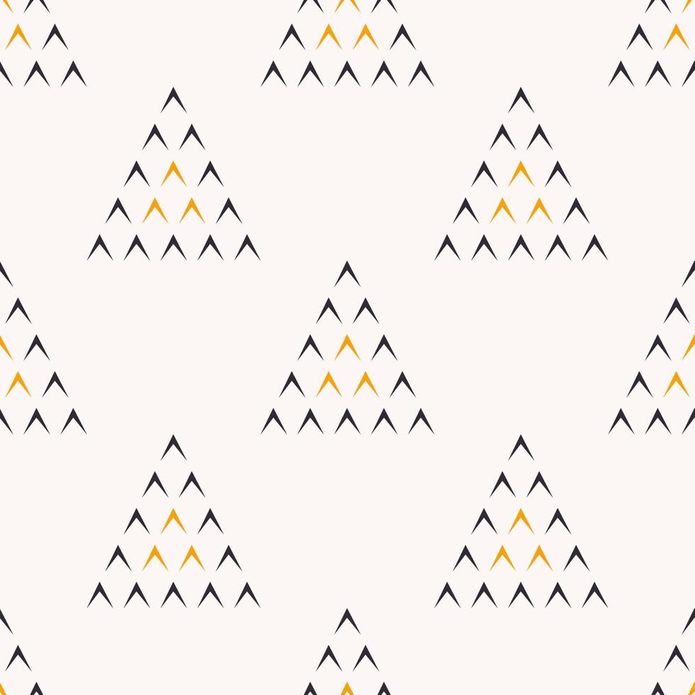 Black-yellow small triangle in big shape seamless pattern background. Simple and minimal design. Use for cover, fabric, textile, interior decoration elements, upholstery, wrapping. vector