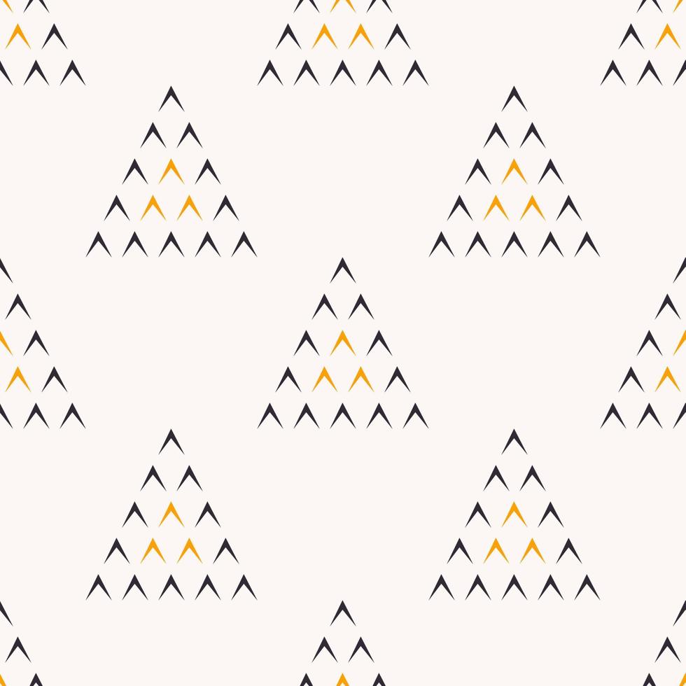 Black-yellow small triangle in big shape seamless pattern background. Simple and minimal design. Use for cover, fabric, textile, interior decoration elements, upholstery, wrapping. vector