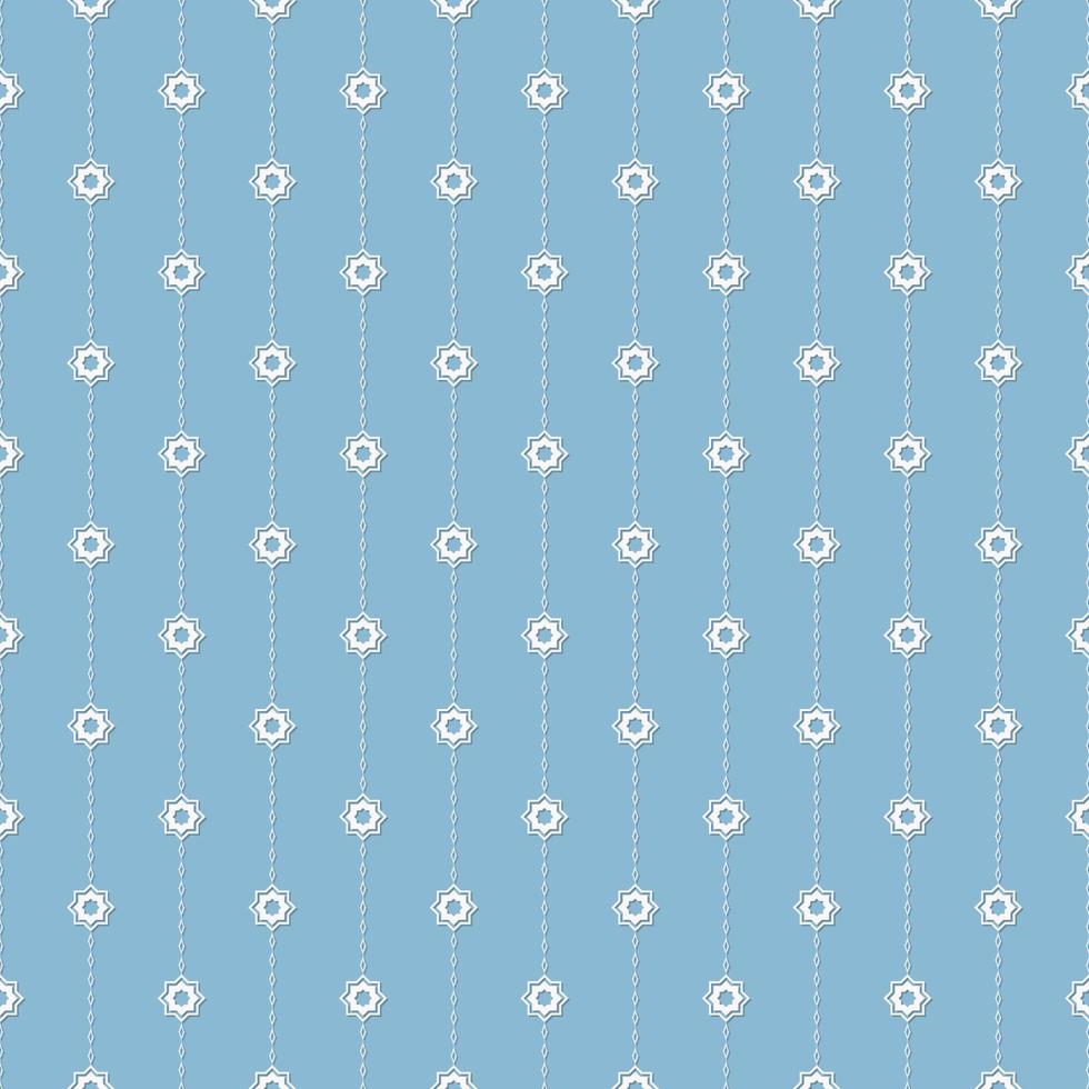 Small geometric star and vertical line shape seamless pattern pastel blue white feminine color background. Use for fabric, textile, cover, interior decoration elements, wrapping. vector