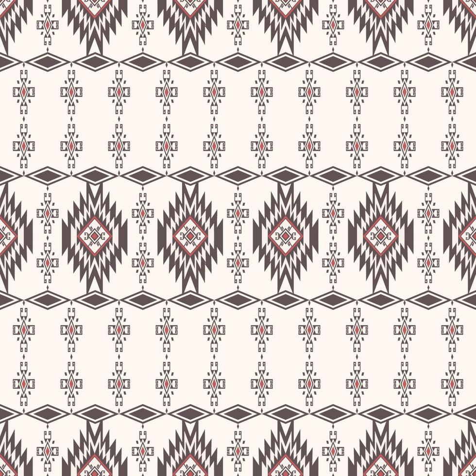 fondo transparente de forma geométrica azteca nativa. diseño de patrón de color rojo-marrón tribal étnico. uso para telas, textiles, elementos de decoración de interiores, tapicería, envoltura. vector