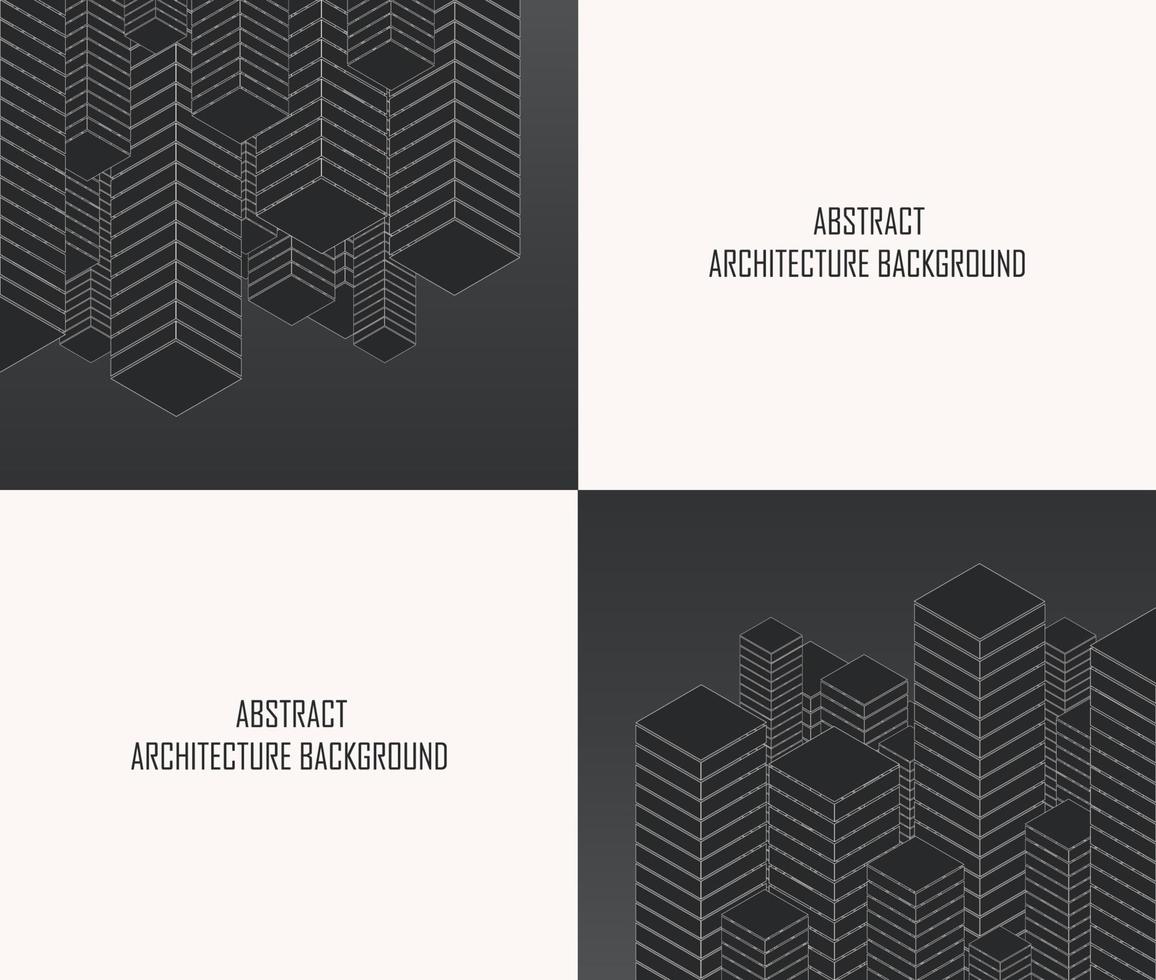 Abstract architecture background with space texts. Upside down building checkered pattern monochrome color design. Use for digital template, banner, brochure, backdrop, social media ads, cover. vector