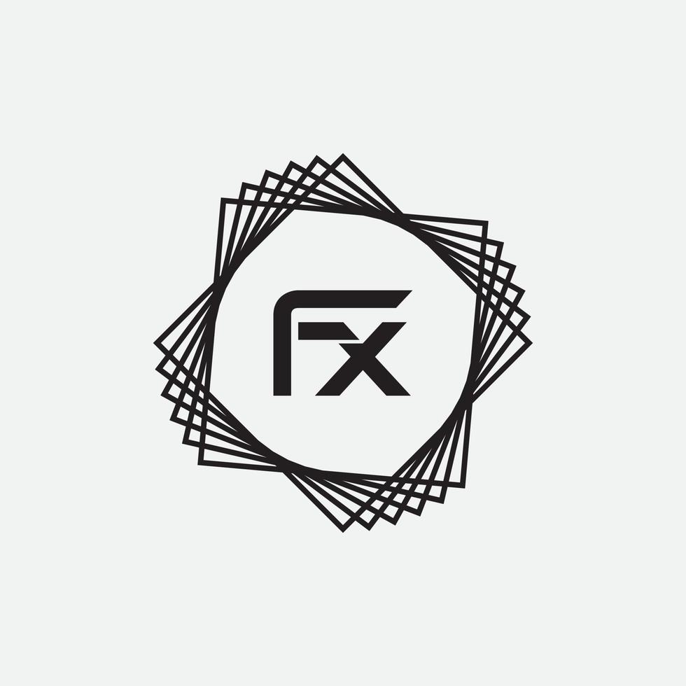 diseño creativo del logotipo de la letra fx vector