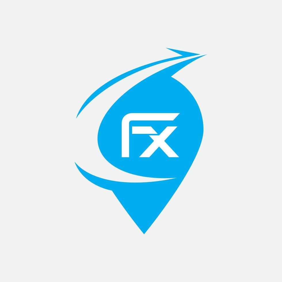 diseño creativo del logotipo de la letra fx vector