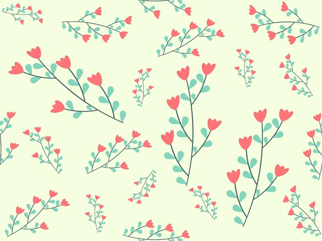 seamless floral pattern on green background vector